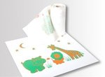 Dental-Servietten für Kinder mit Tiermotiv, 35x40cm, Papier/Folie, Rolle á 100 Stück (Unigloves)